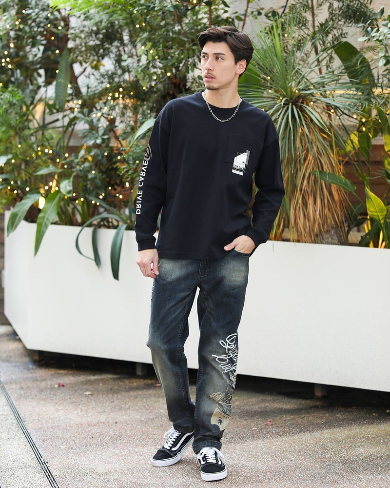 インディゴ：180cm/70kg(Lサイズ着用)