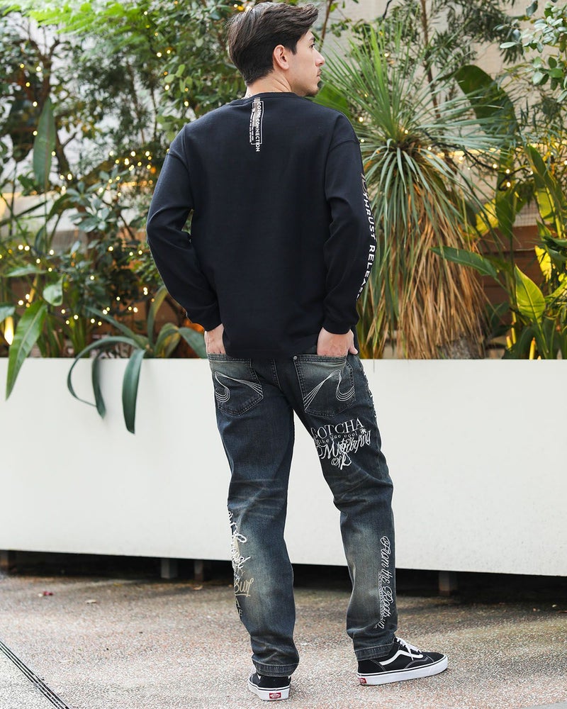 インディゴ：180cm/70kg(Lサイズ着用)