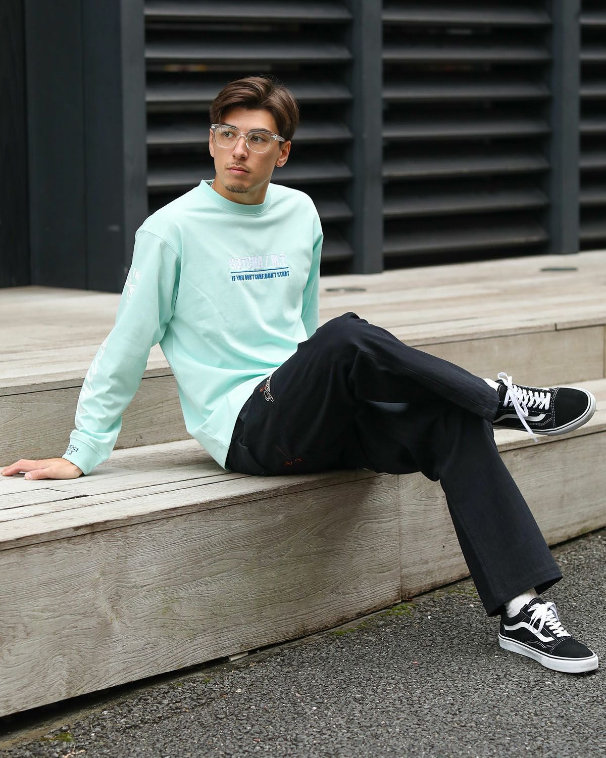 ミントグリーン：180cm/70kg(Lサイズ着用)