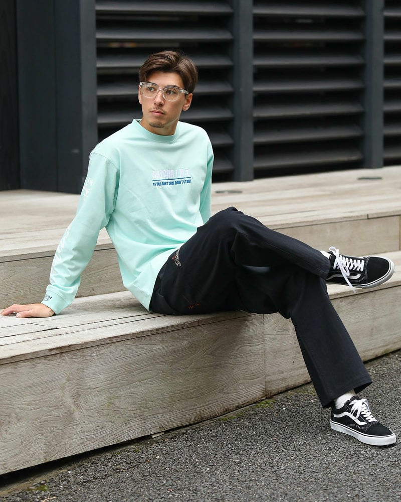 ミントグリーン：180cm/70kg(Lサイズ着用)