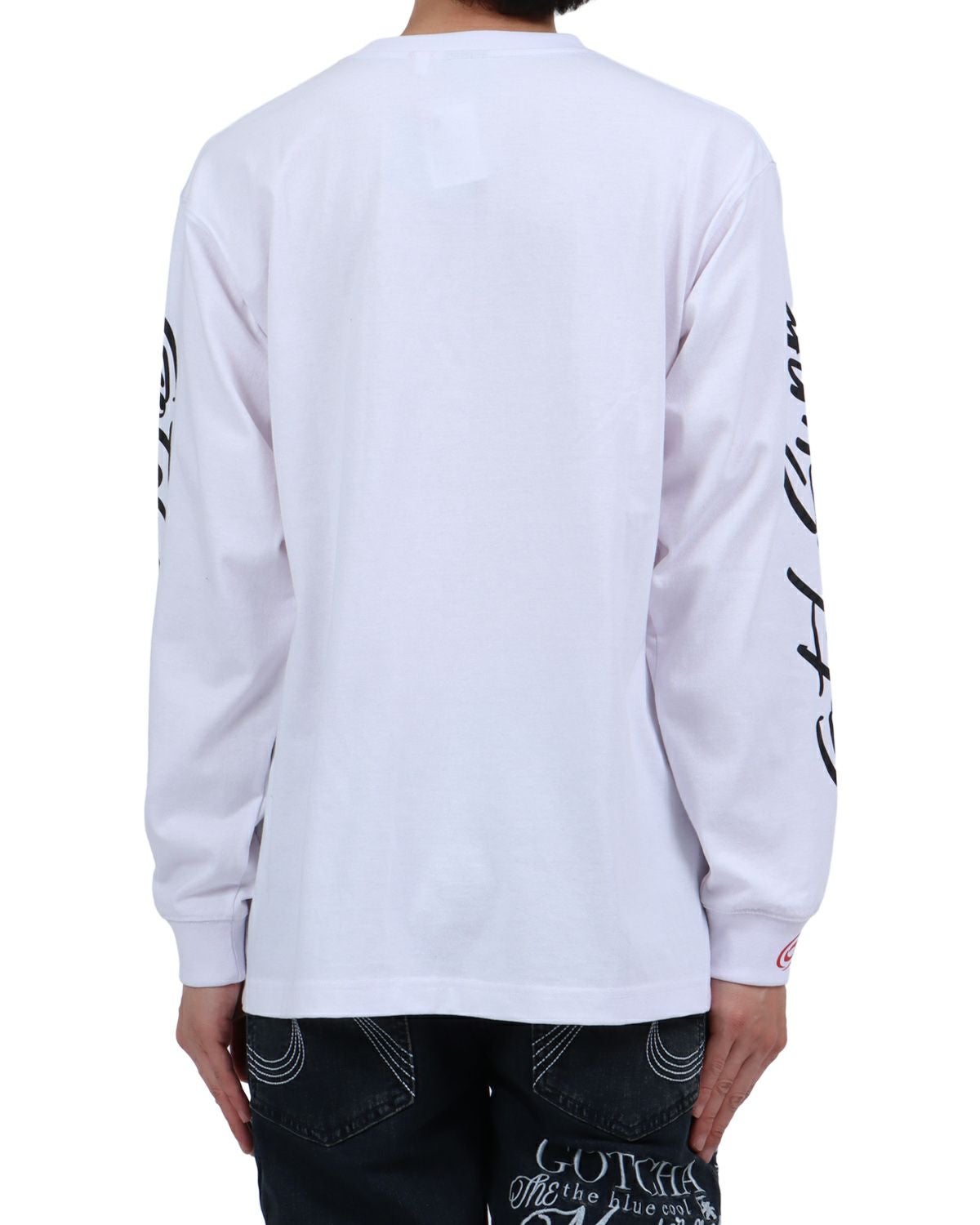 ホワイト：174cm62kg(Lサイズ着用)