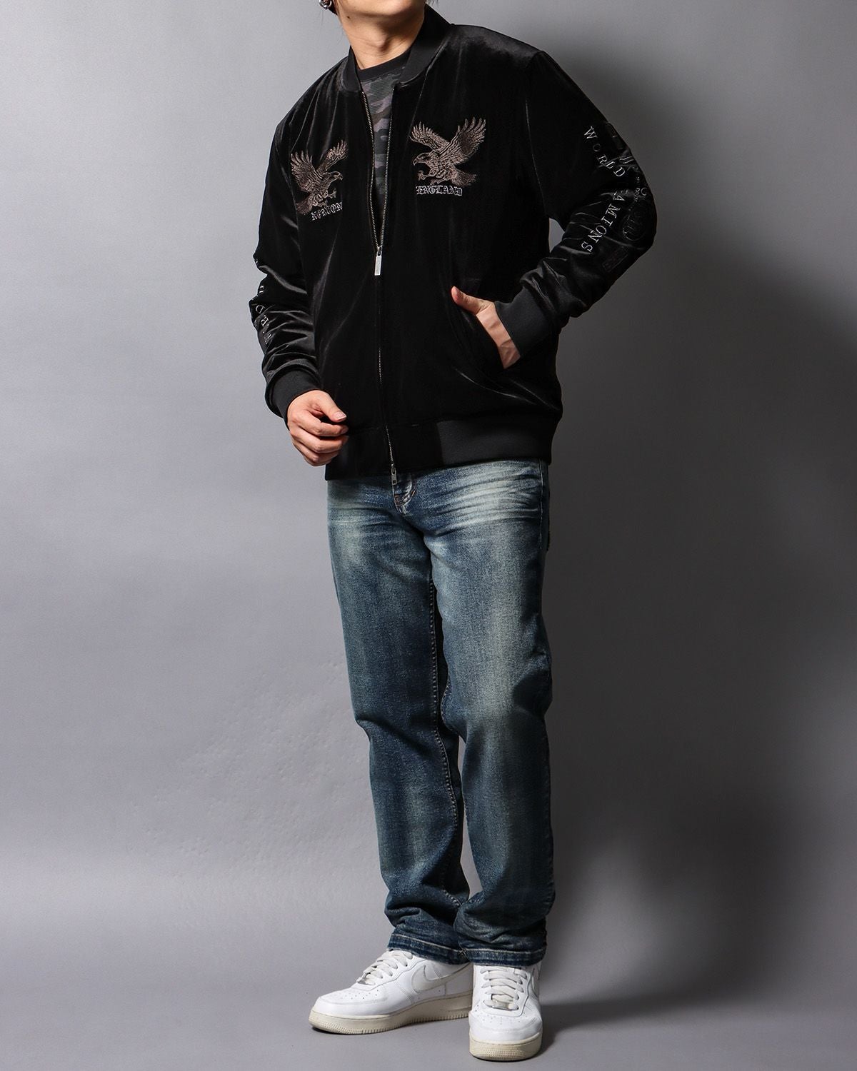 インディゴ:178cm/75kg(Mサイズ着用)