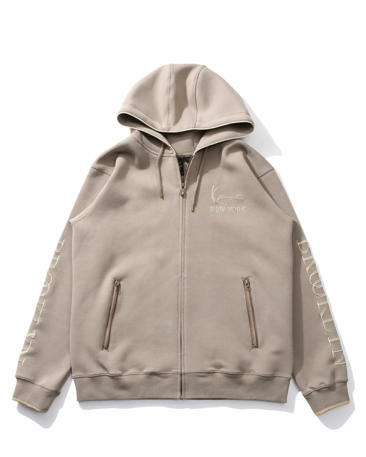 Karl Kani] ダンボールニット シャイニーロゴ ジップパーカー | PEET