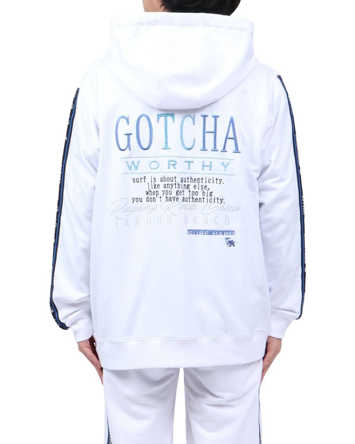 GOTCHA] ブルーグラデ ロゴライン セットアップ ジップパーカー | PEET