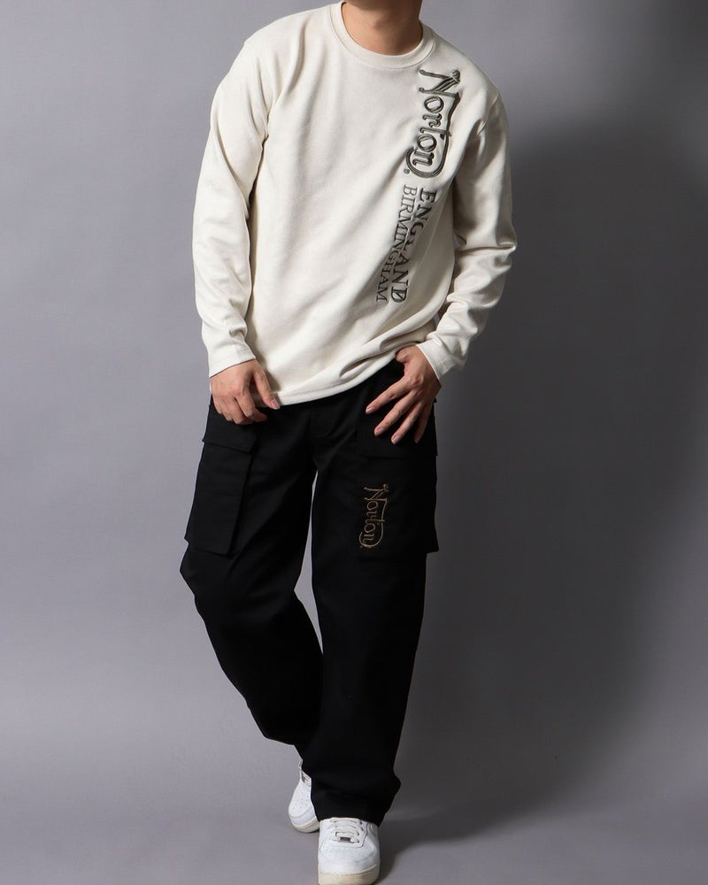 オフホワイト：178cm/75kg(Lサイズ着用)