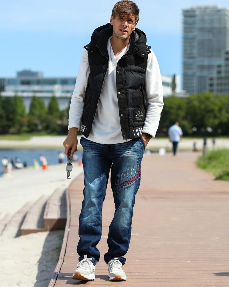 インディゴ：183cm/70kg(Lサイズ着用)