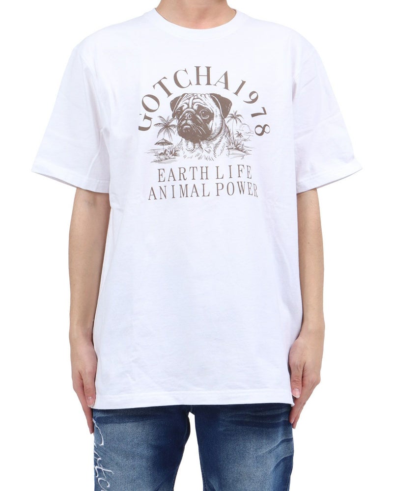 ホワイト×パグ：173cm63kg(XXLサイズ着用)