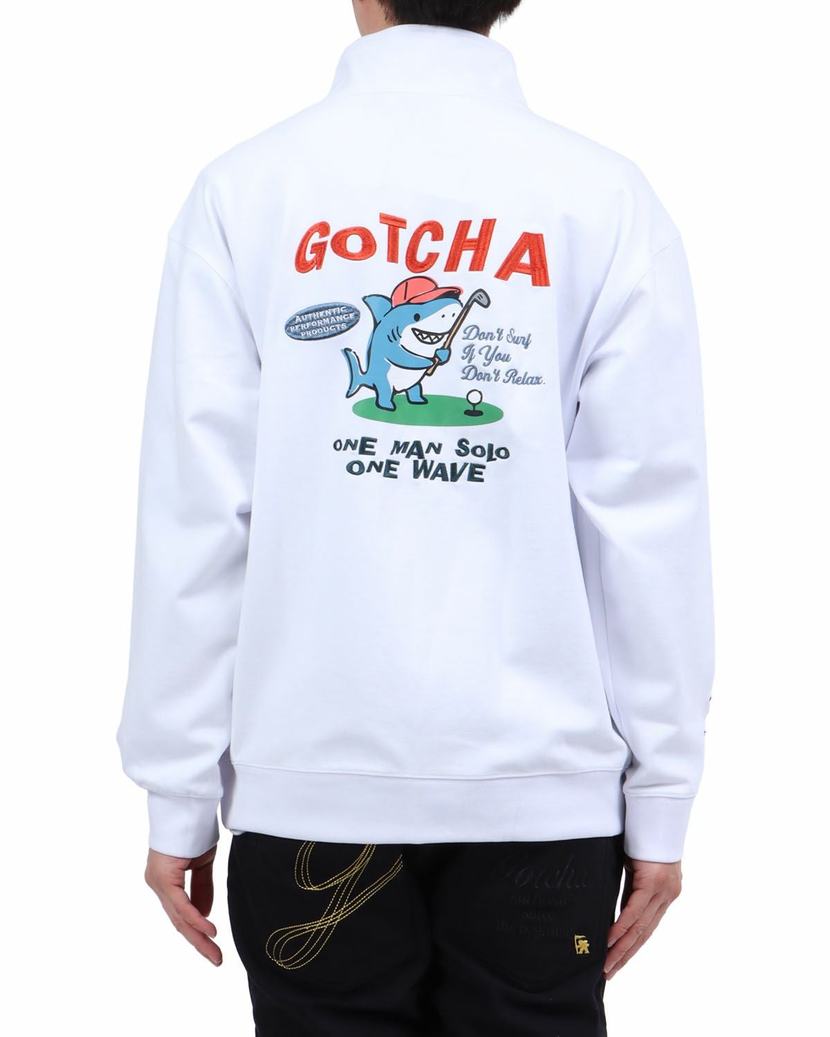 ホワイト：174cm62kg(Lサイズ着用)