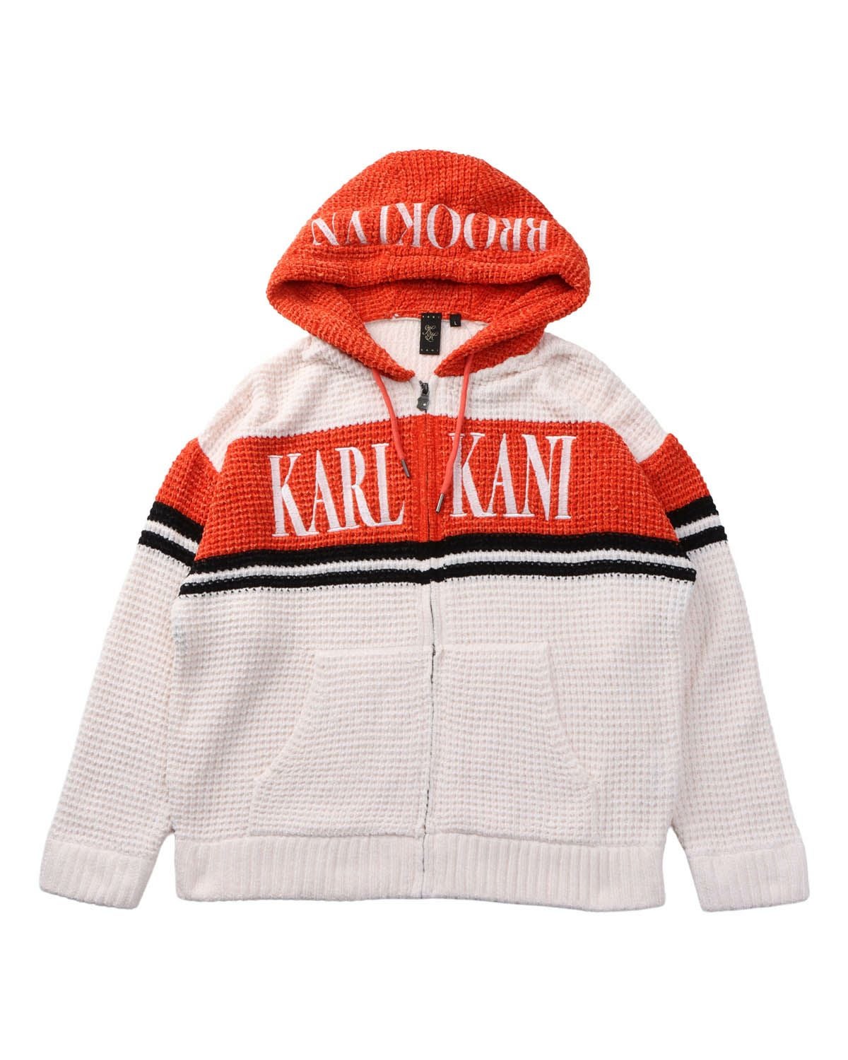 Karl Kani] 静電気防止 カラー切替 ニット フルジップ パーカー | PEET