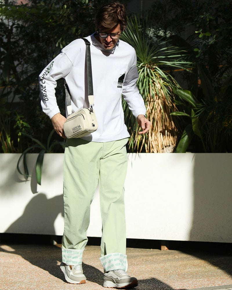 ミントグリーン：183cm/70kg(Lサイズ着用)