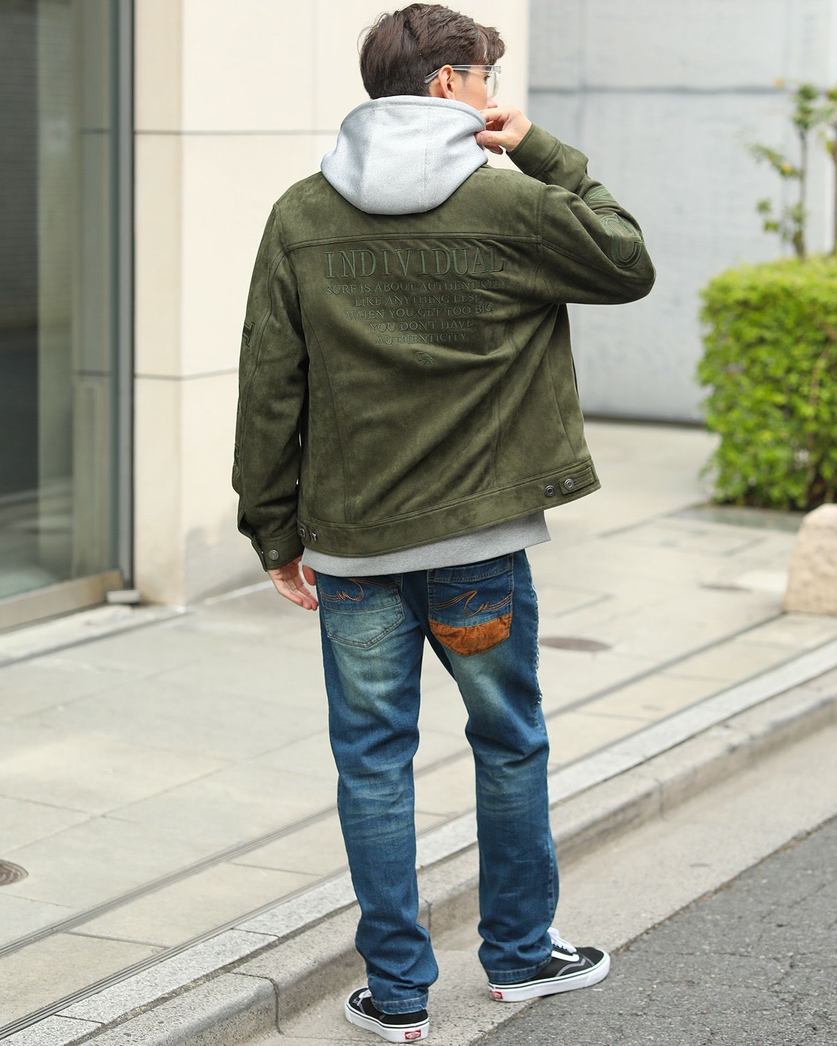 LOEFF イヌイットジャガード ジャケット GOTCHA] フード脱着 アームインパクト フェイクスウェード ジャケット