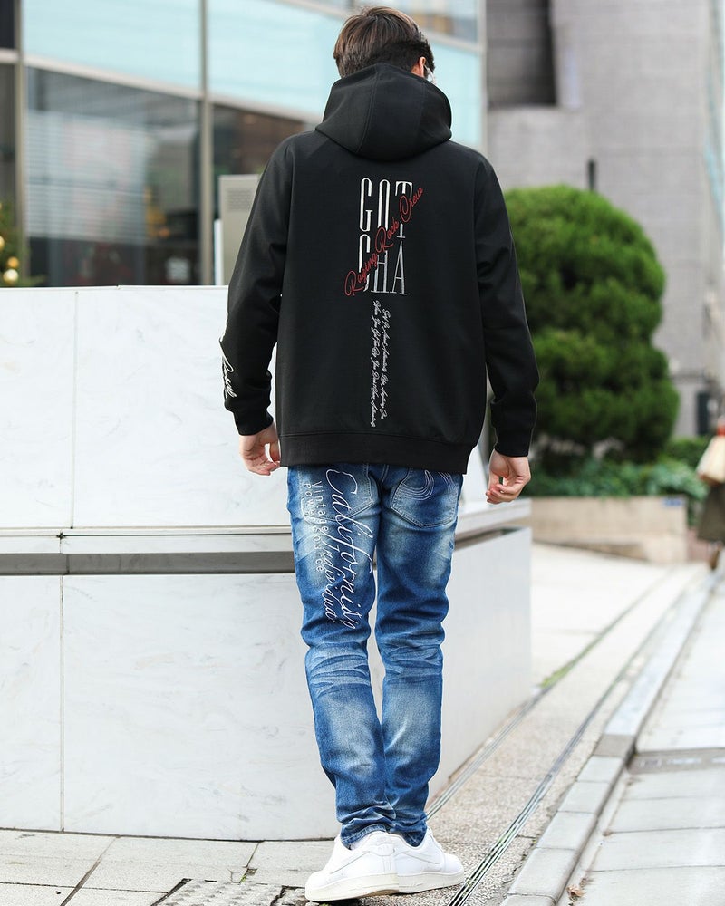 ブラック：180cm/70kg(Lサイズ着用)