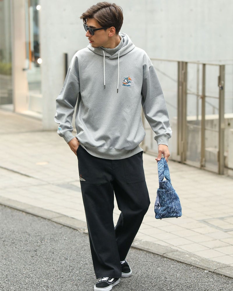 杢グレー：180cm/70kg(Lサイズ着用)