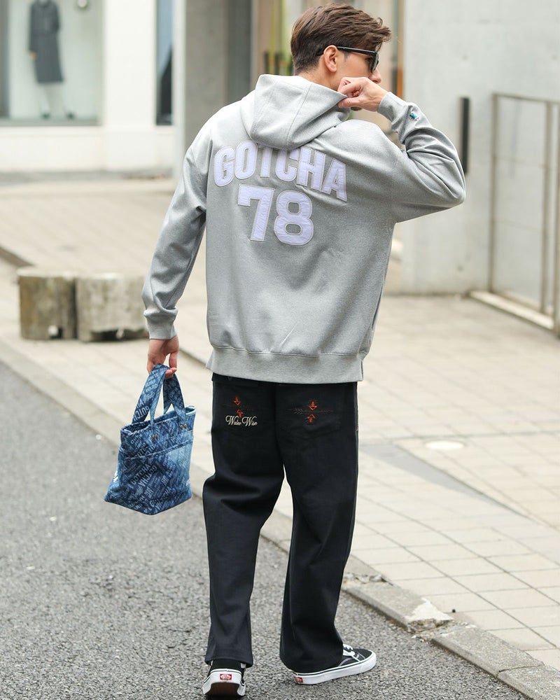 杢グレー：180cm/70kg(Lサイズ着用)