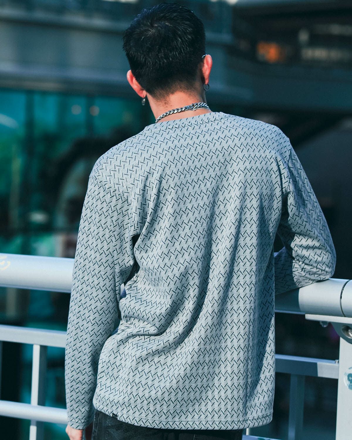 MCD] ジオメトリック ジャカード Vネック ロンT | PEET ONLINE STORE