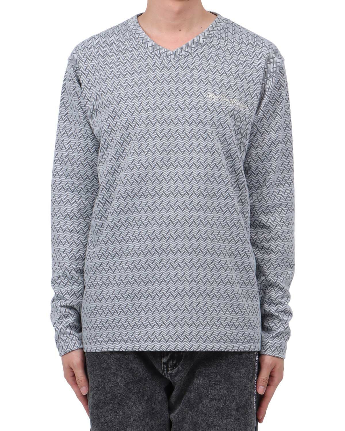 MCD] ジオメトリック ジャカード Vネック ロンT | PEET ONLINE STORE