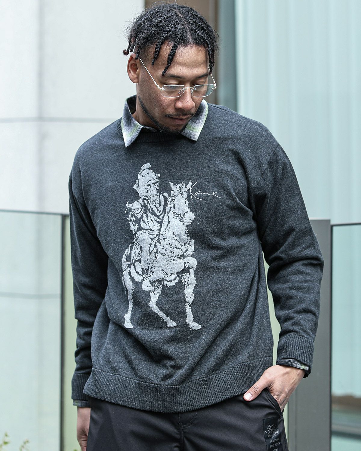 チャコール：183cm(Lサイズ着用)