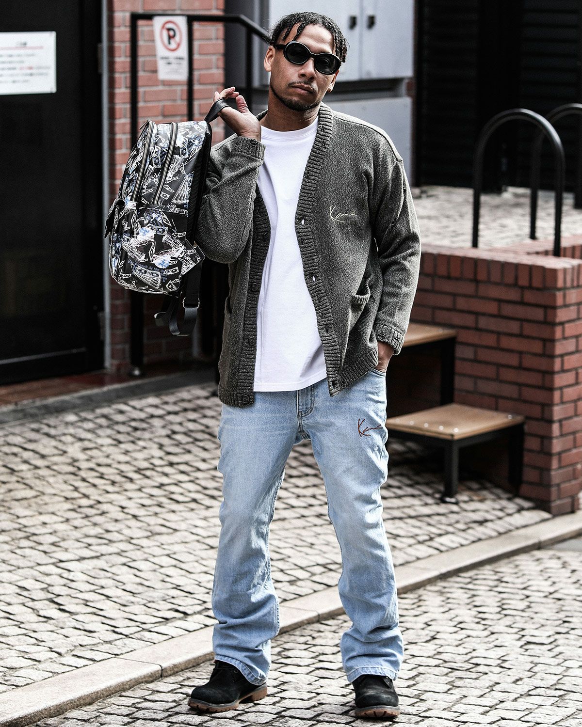 カーキ：183cm(Lサイズ着用)