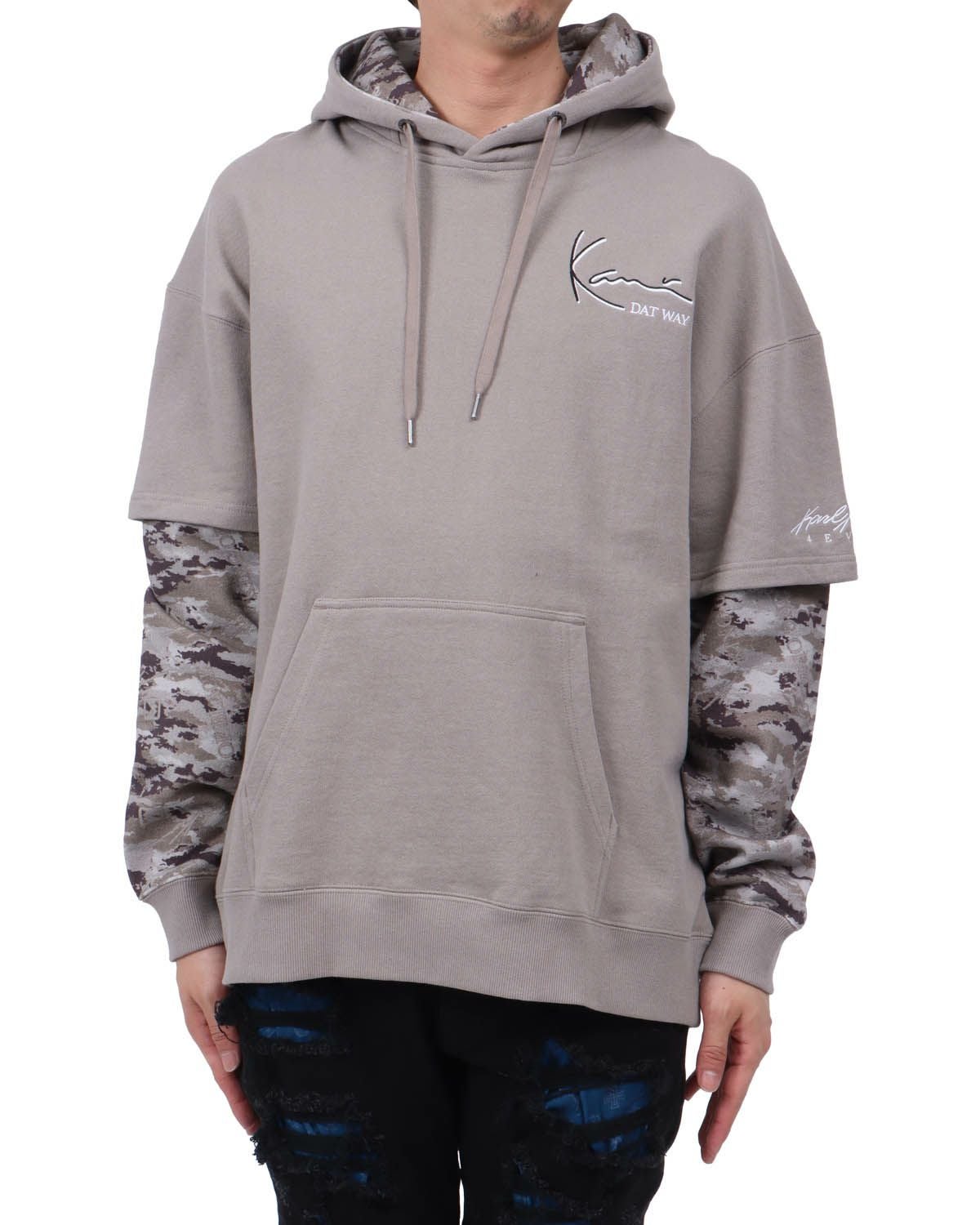 ベージュ：174cm62kg(Lサイズ着用)