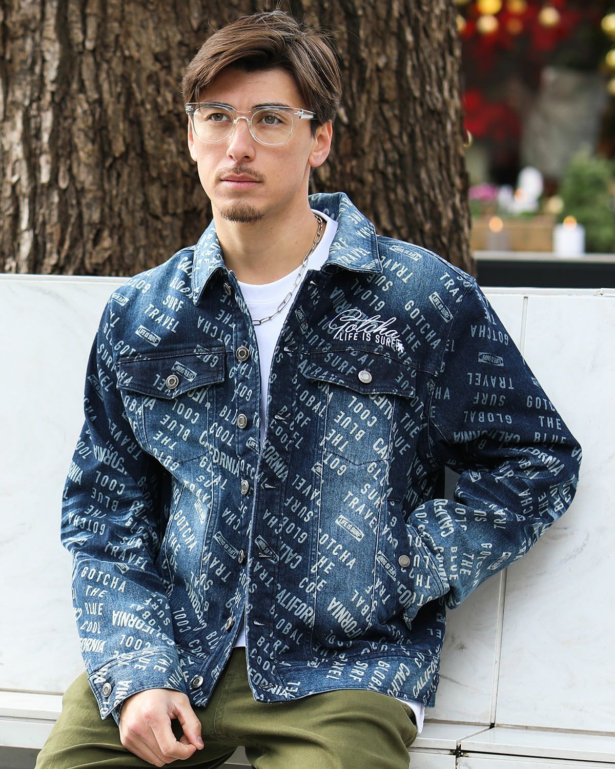 GOTCHA] ストレッチ 総柄 デニムジャケット | PEET ONLINE STORE