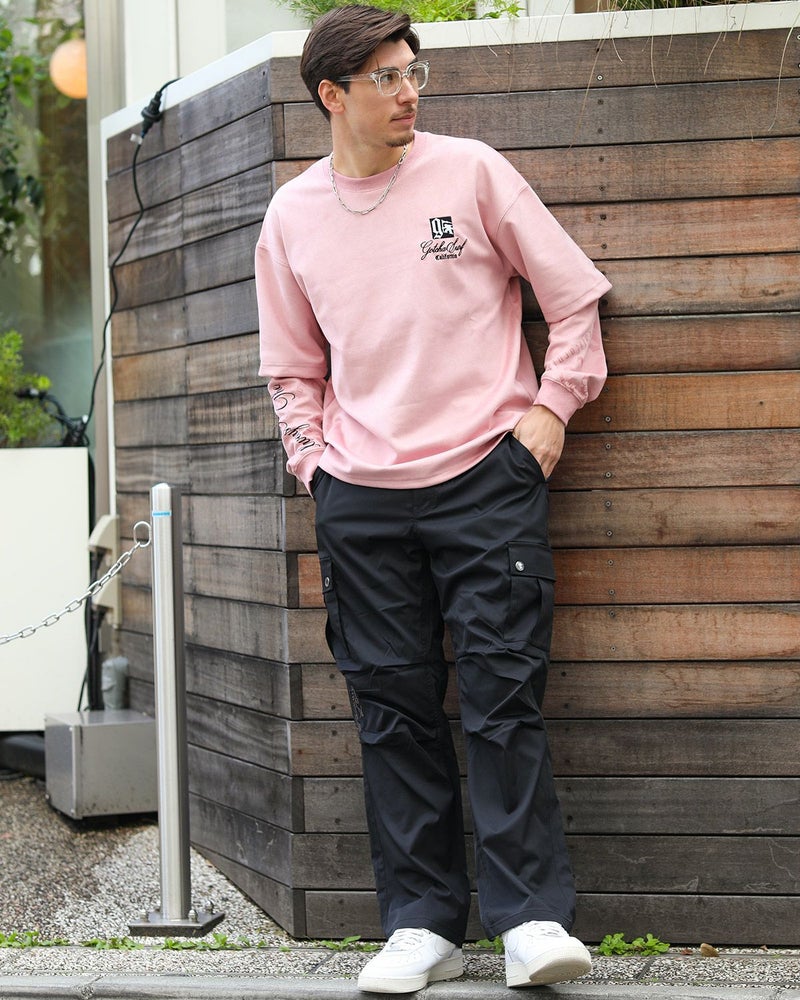 ピンク：180cm/70kg(Lサイズ着用)