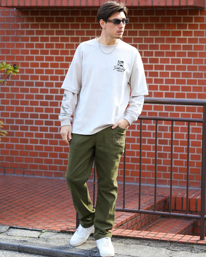 サンドベージュ：180cm/70kg(Lサイズ着用)