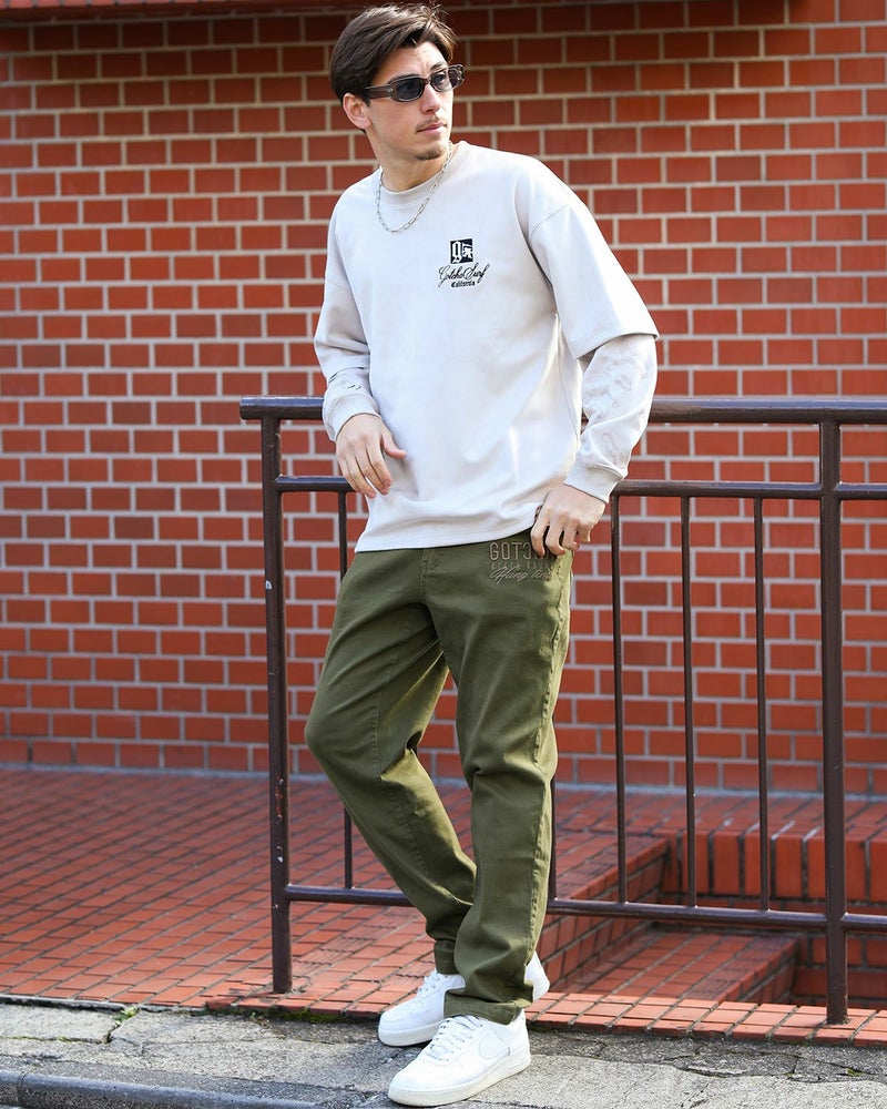 サンドベージュ：180cm/70kg(Lサイズ着用)