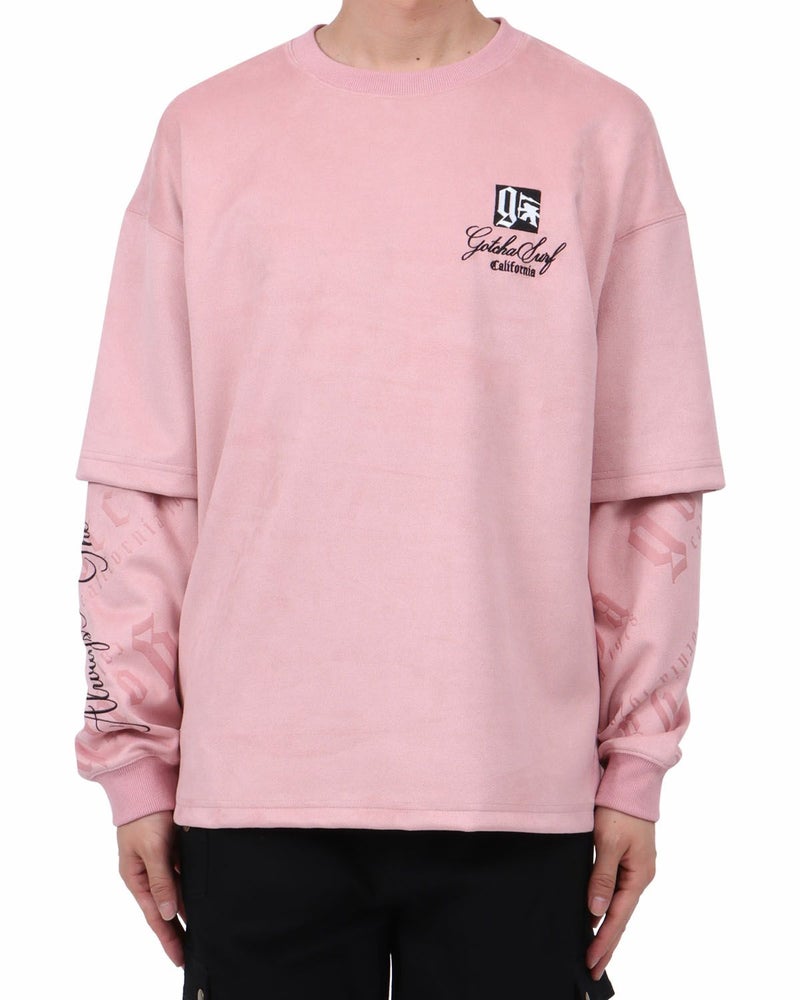 ピンク：174cm62kg(Lサイズ着用)