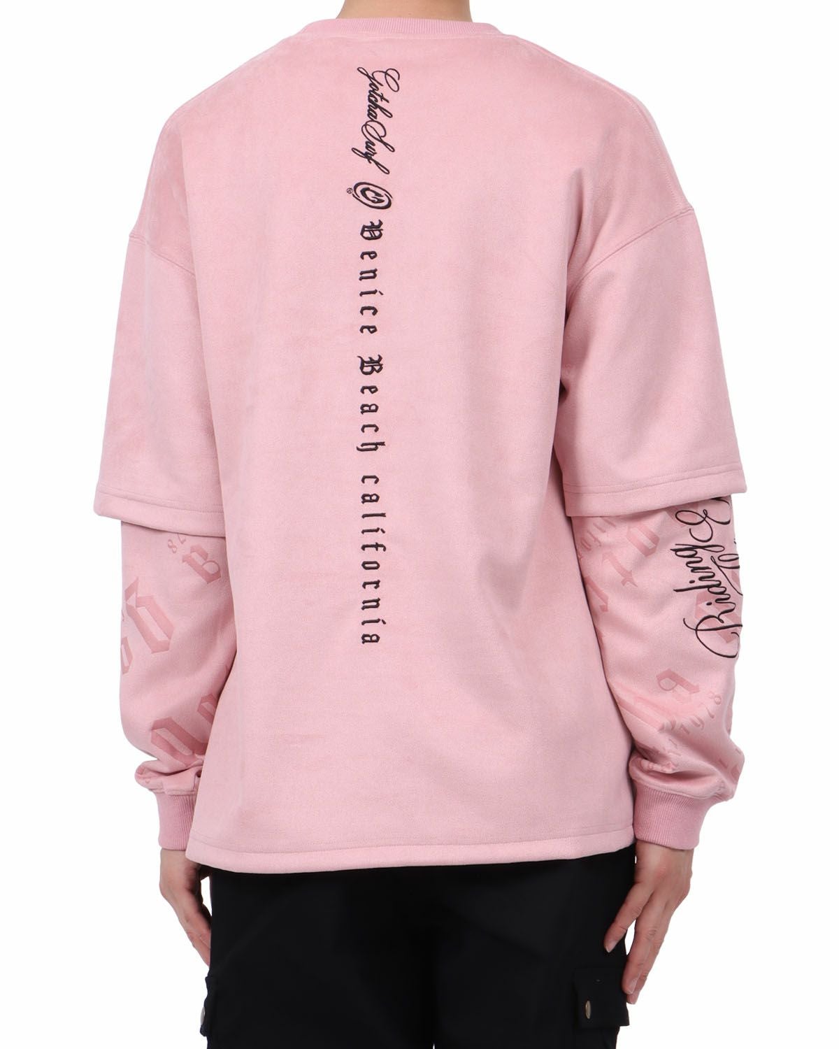 ピンク：174cm62kg(Lサイズ着用)