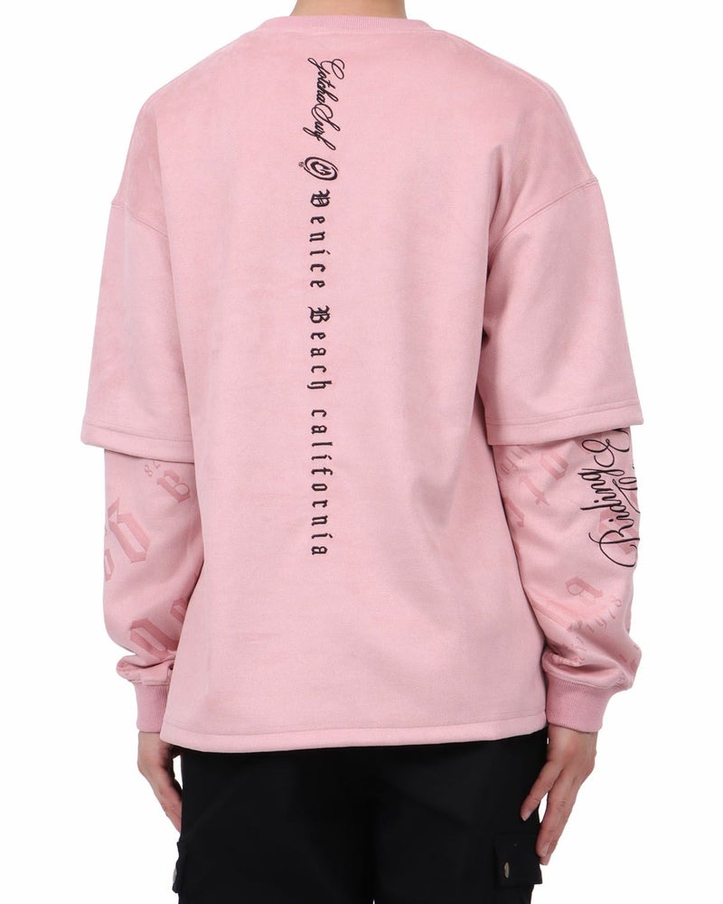 ピンク：174cm62kg(Lサイズ着用)