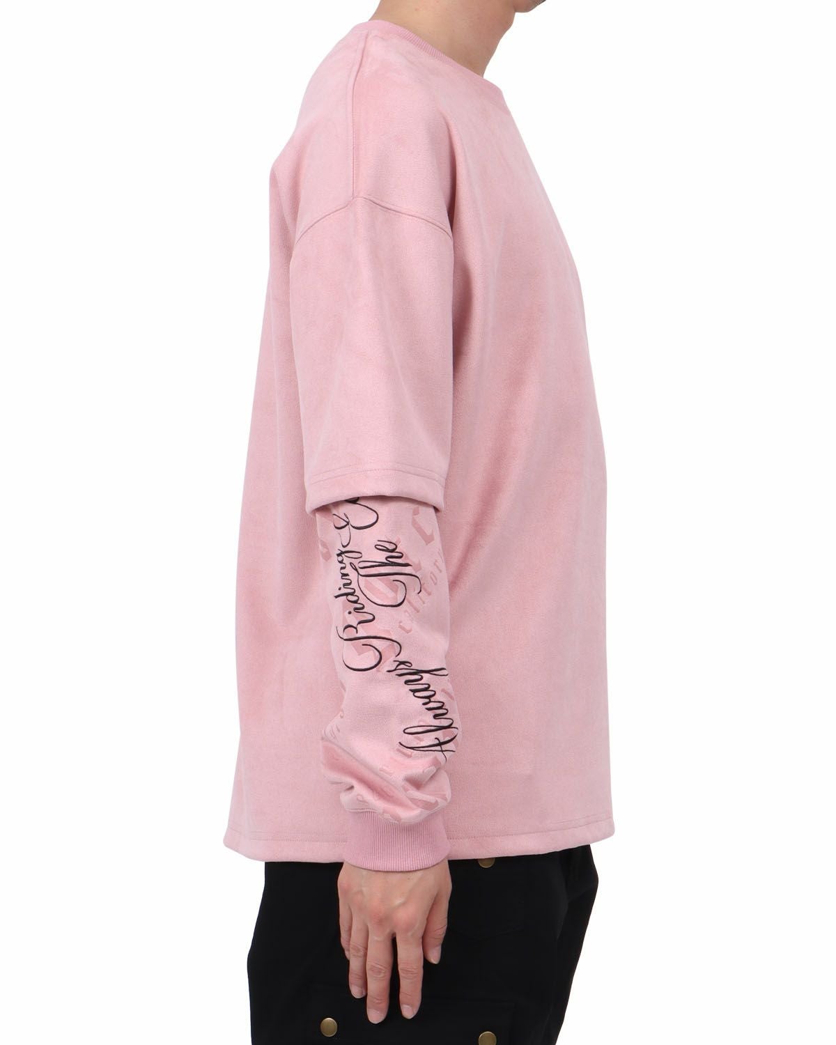 ピンク：174cm62kg(Lサイズ着用)