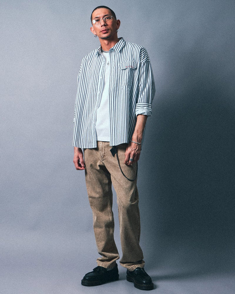 ベージュ：183cm(Lサイズ着用)