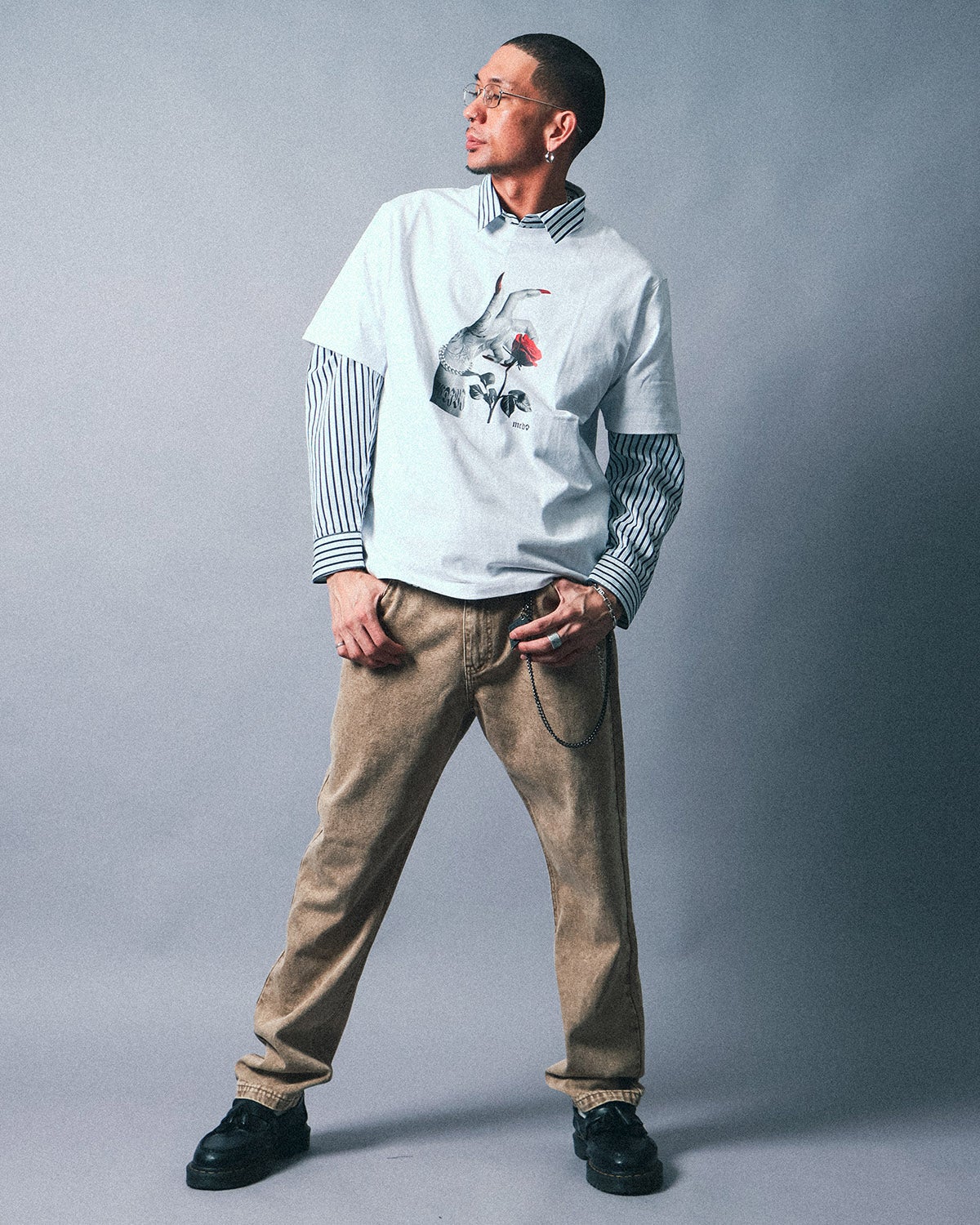 ベージュ：183cm(Lサイズ着用)