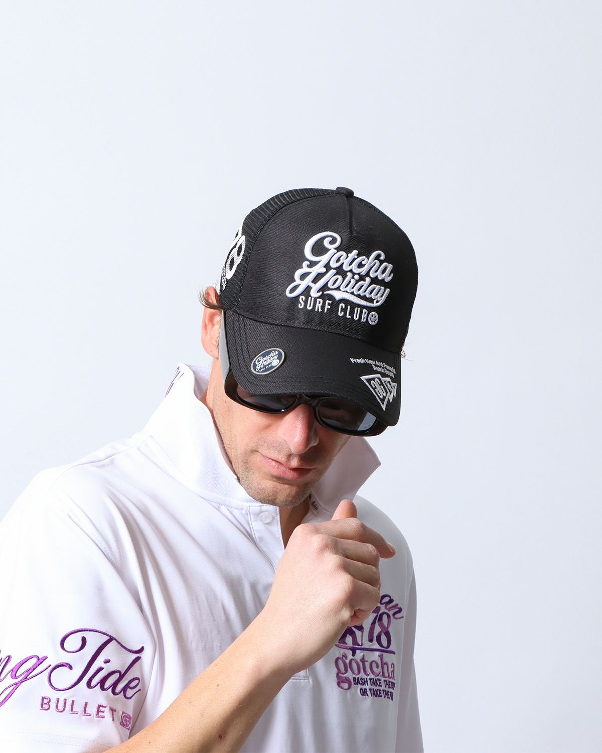 【ホーンガーメント】黒　ゴルフキャップ　ボールマーカー付 カジュアルゴルフドットコムby PALM SPRINGSにHORN GARMENT［ホーン