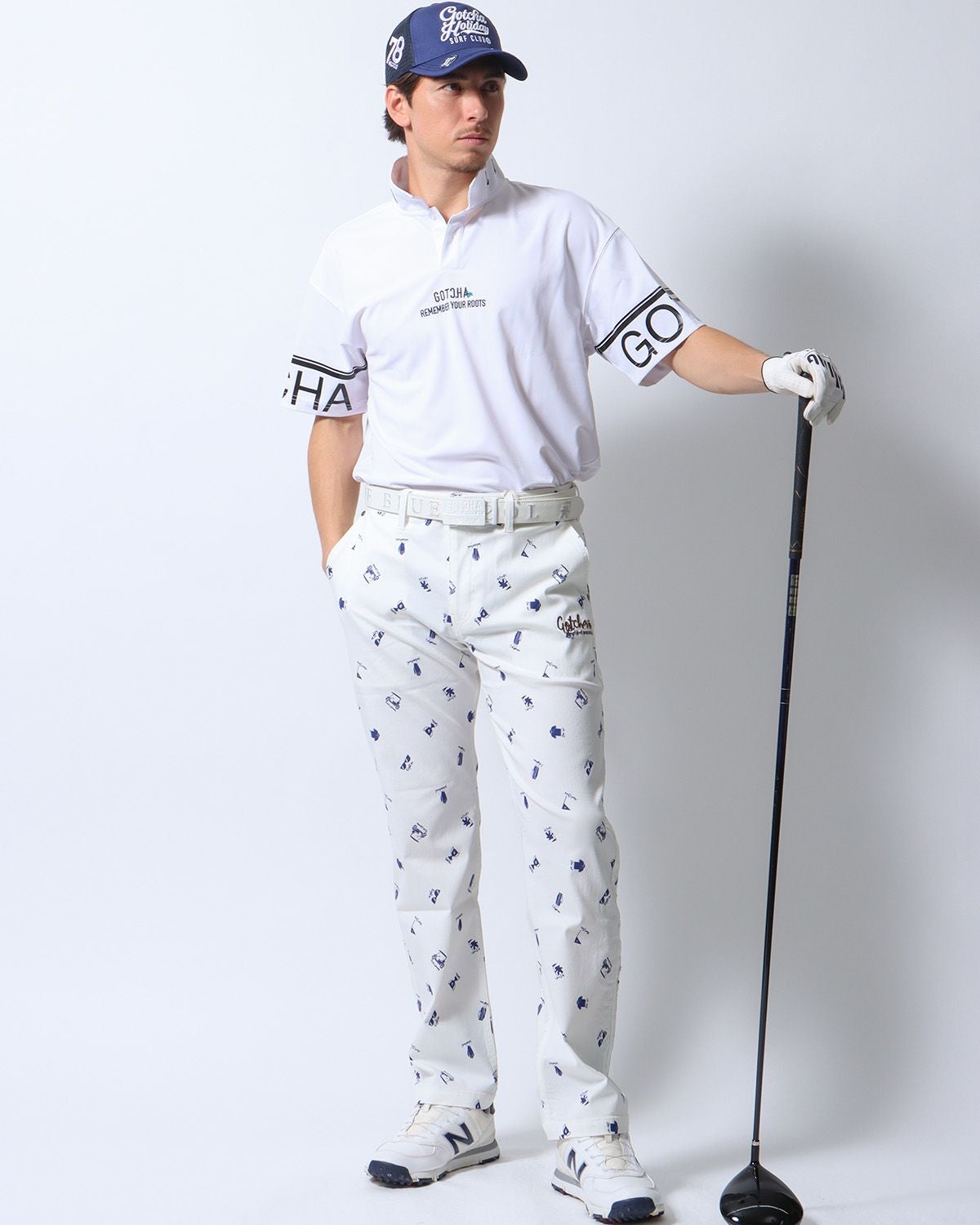 GOTCHA GOLF] UVカット ドライ ガムストレッチ ミニマム 総柄 ロング
