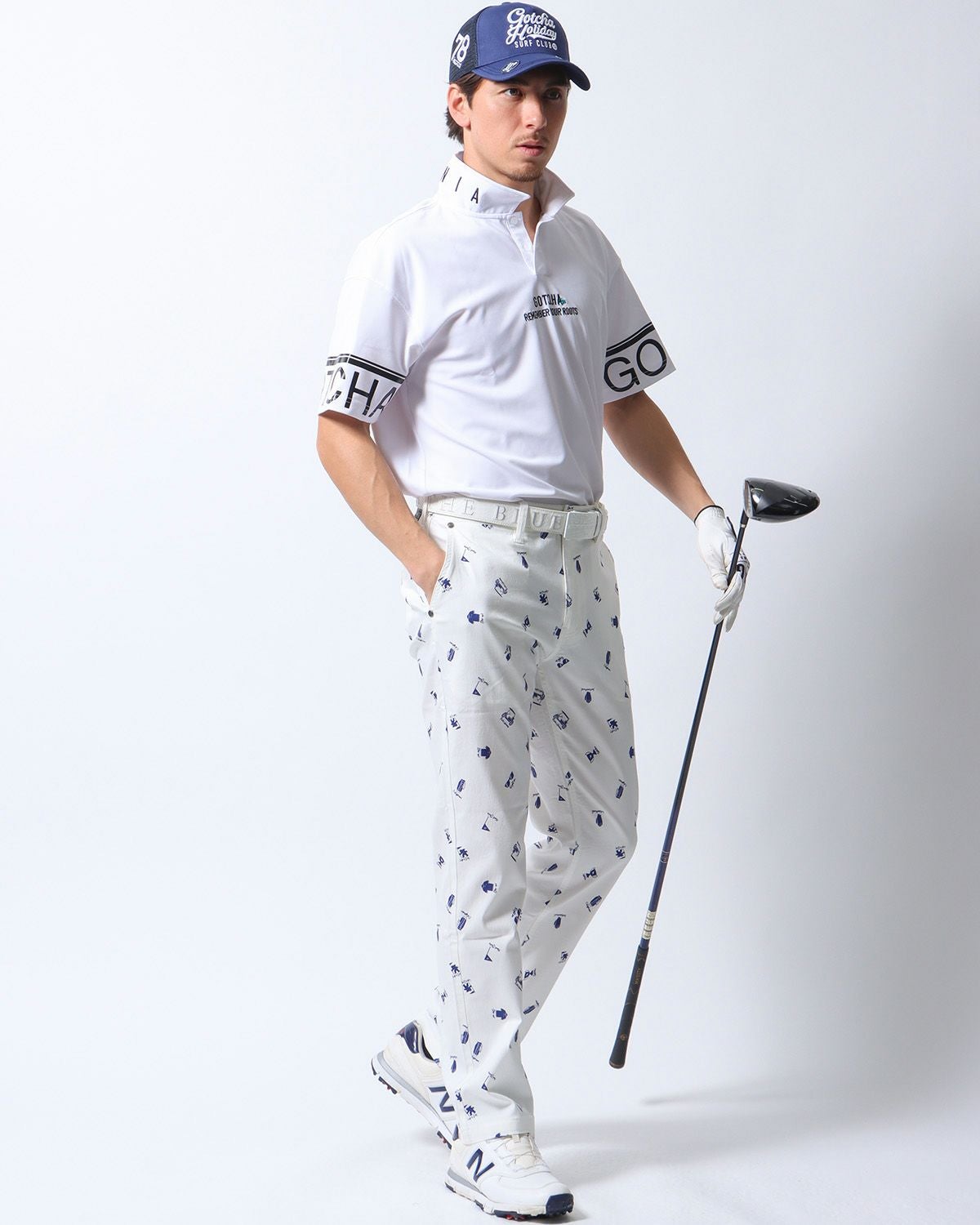 GOTCHA GOLF] UVカット ドライ ガムストレッチ ミニマム 総柄 ロング