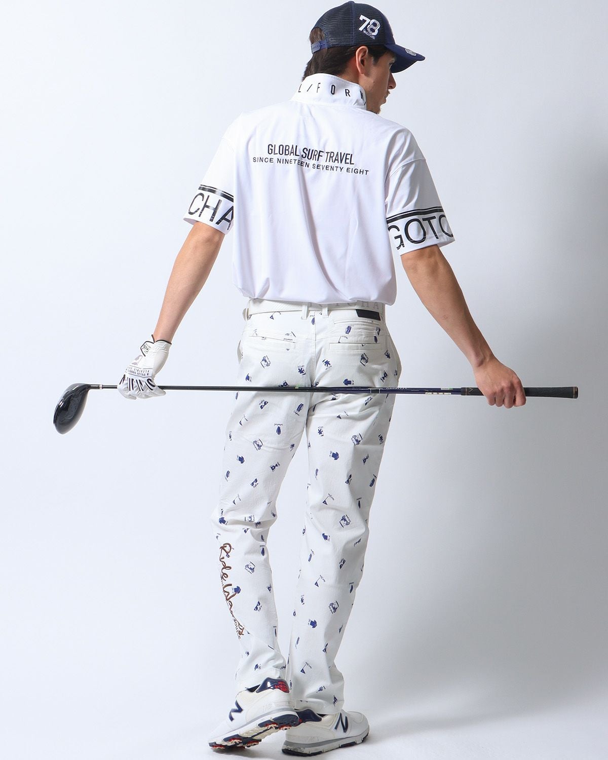 GOTCHA GOLF] UVカット ドライ ガムストレッチ ミニマム 総柄 ロング