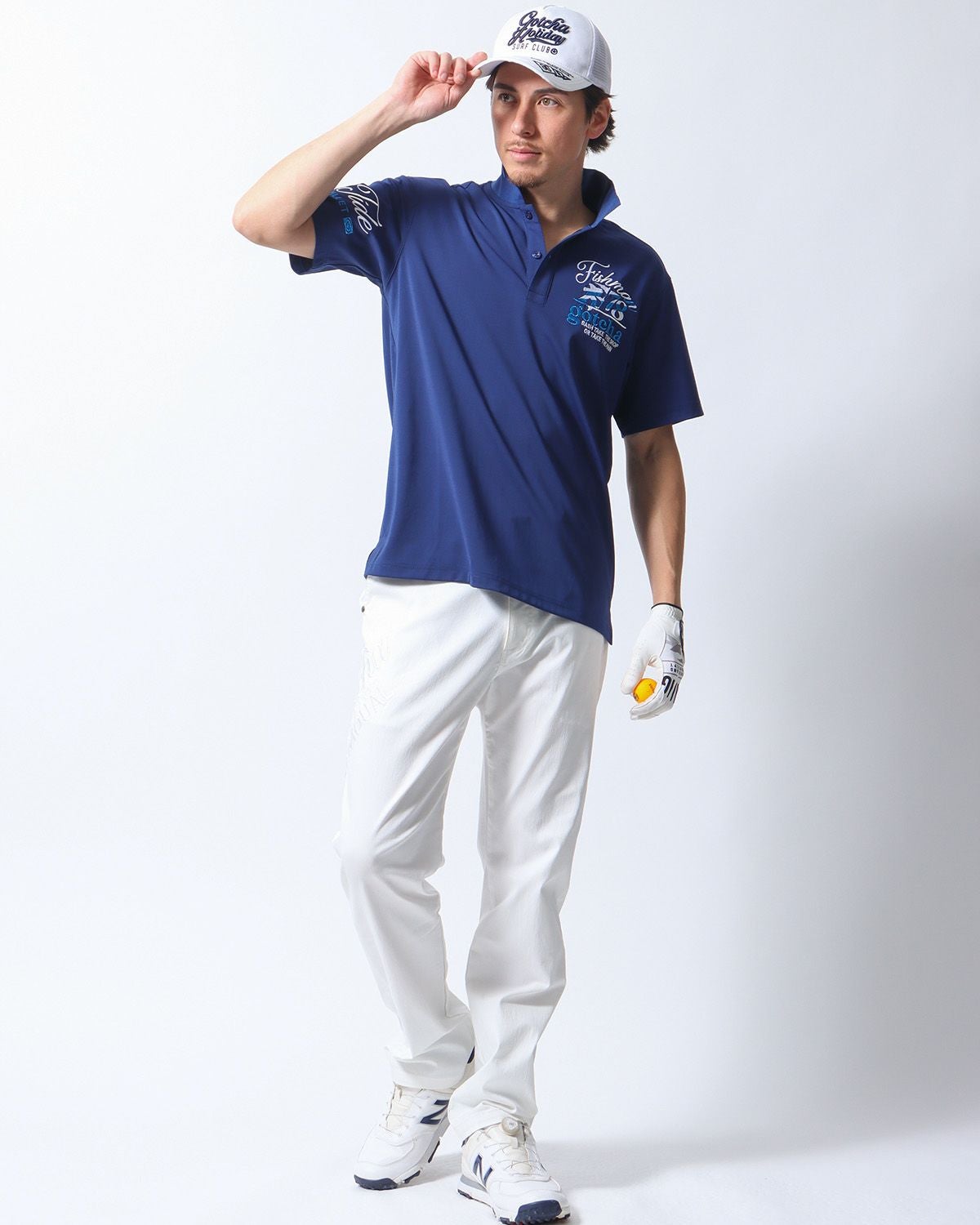 ネイビー：180cm/70kg(Lサイズ着用)