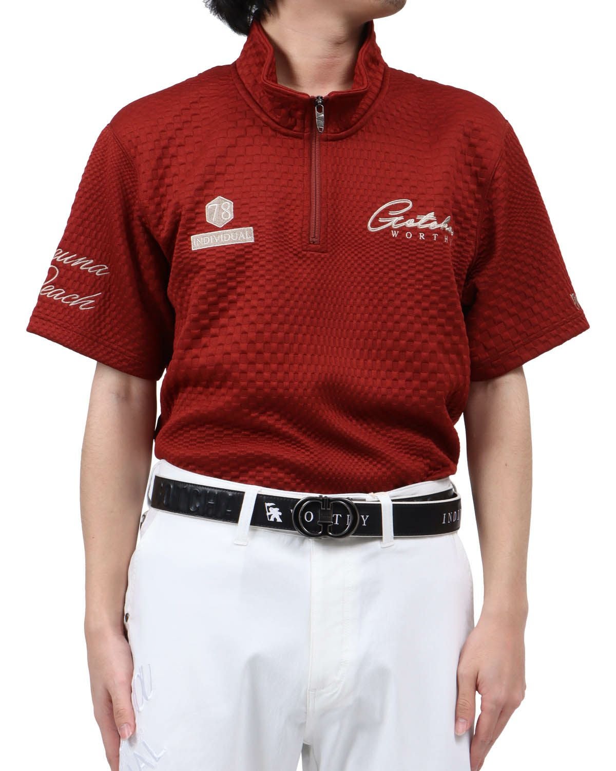 ダークレッド：173cm63kg(Lサイズ着用)