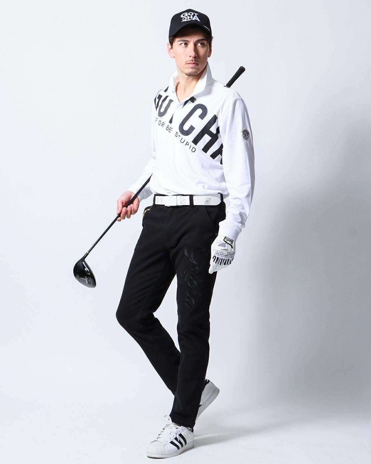 GOTCHA GOLF] ドライ UVカット ビッグロゴ 鹿の子 ロングポロ | PEET