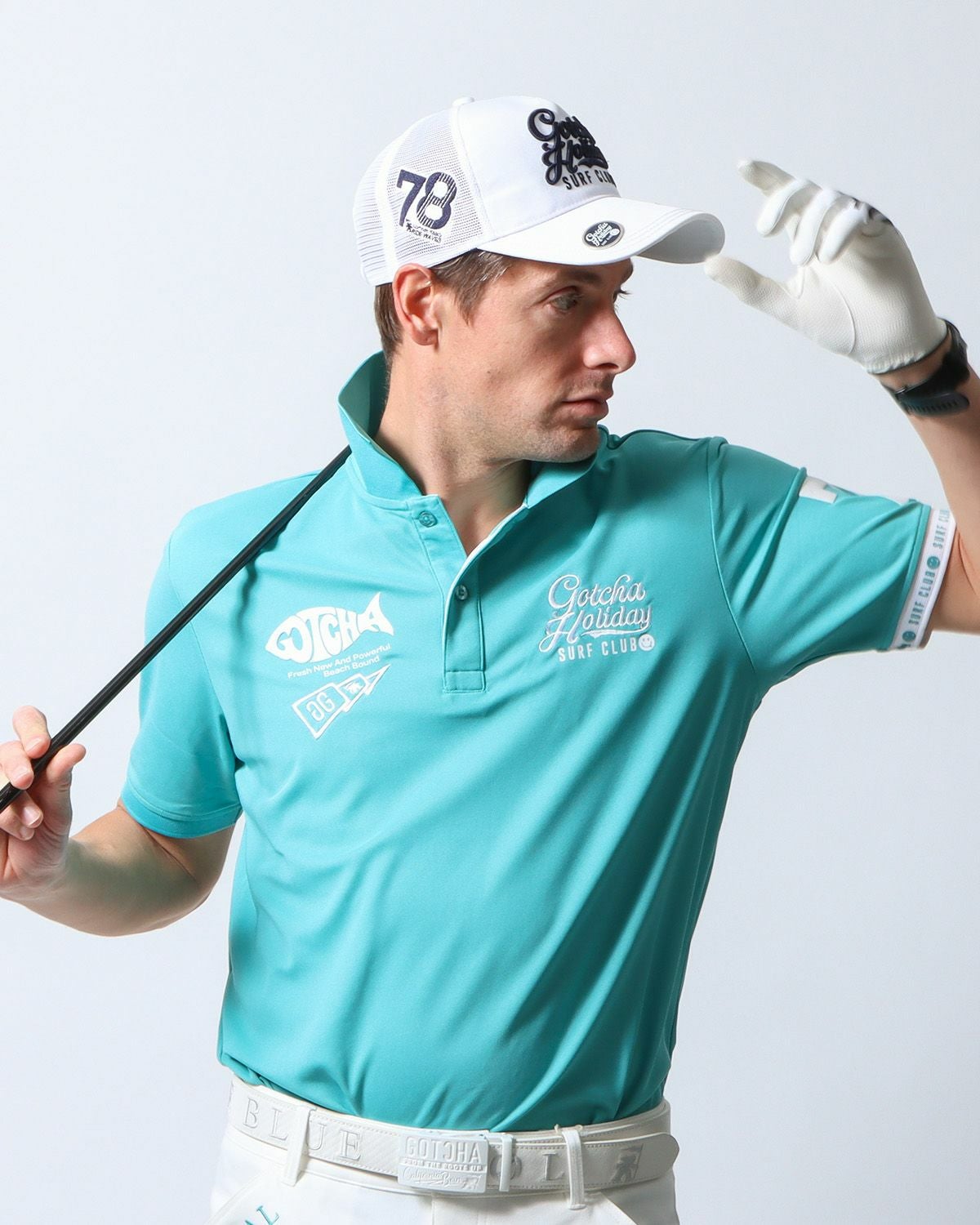 GOTCHA GOLF] ドライ UVカット ベーシック フィッシュポロ | PEET