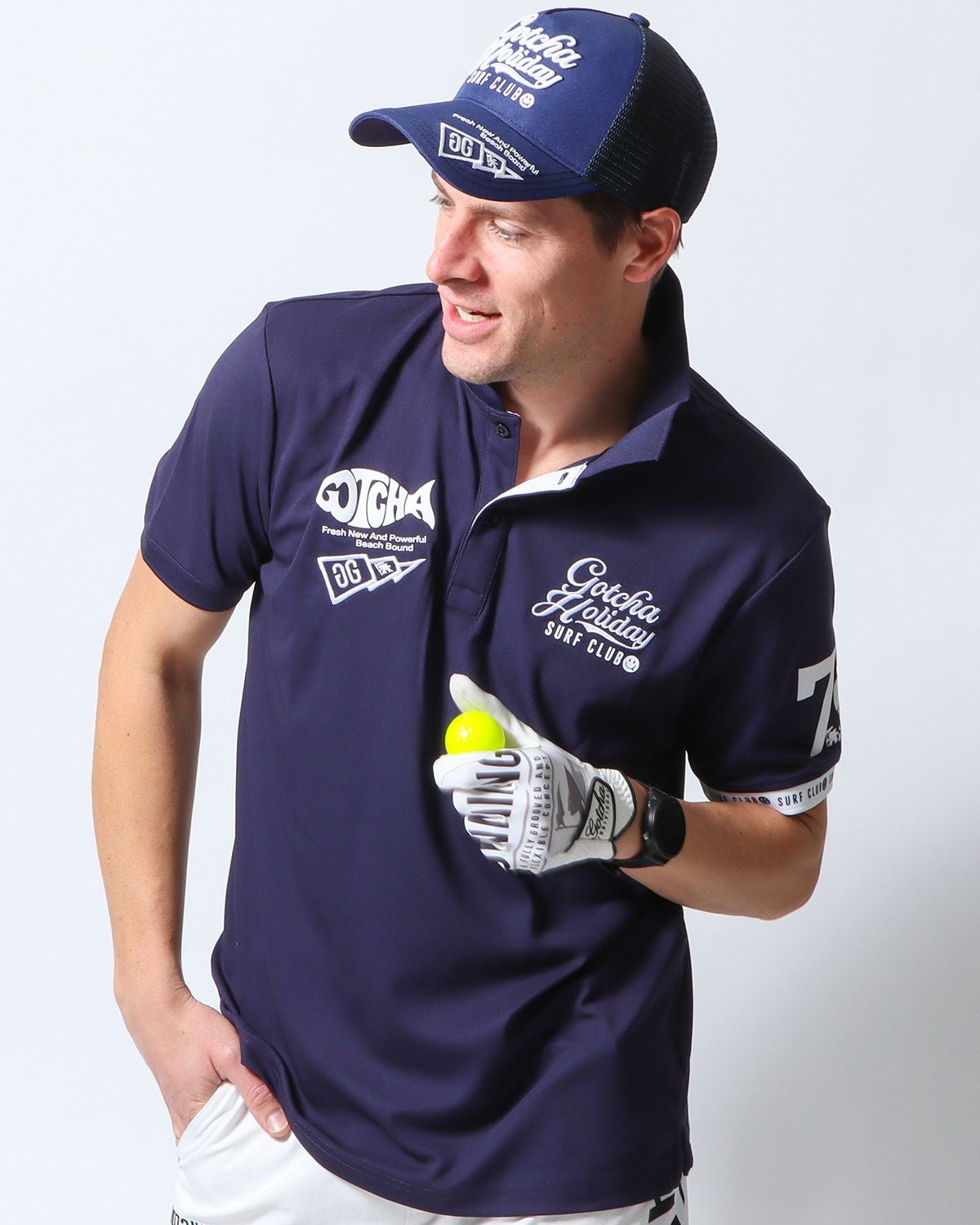 GOTCHA GOLF] ドライ UVカット ベーシック フィッシュポロ | PEET