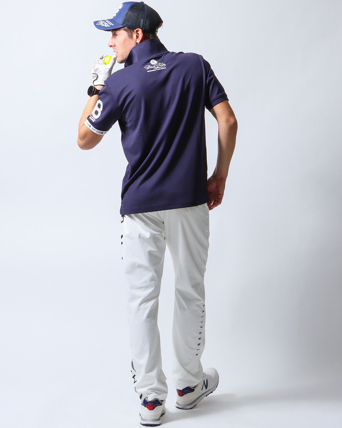 Gotcha Golf XL ホワイト ポロシャツとパンツセット GOTCHA GOLF] ドライ UVカット ベーシック フィッシュポロ | PEET