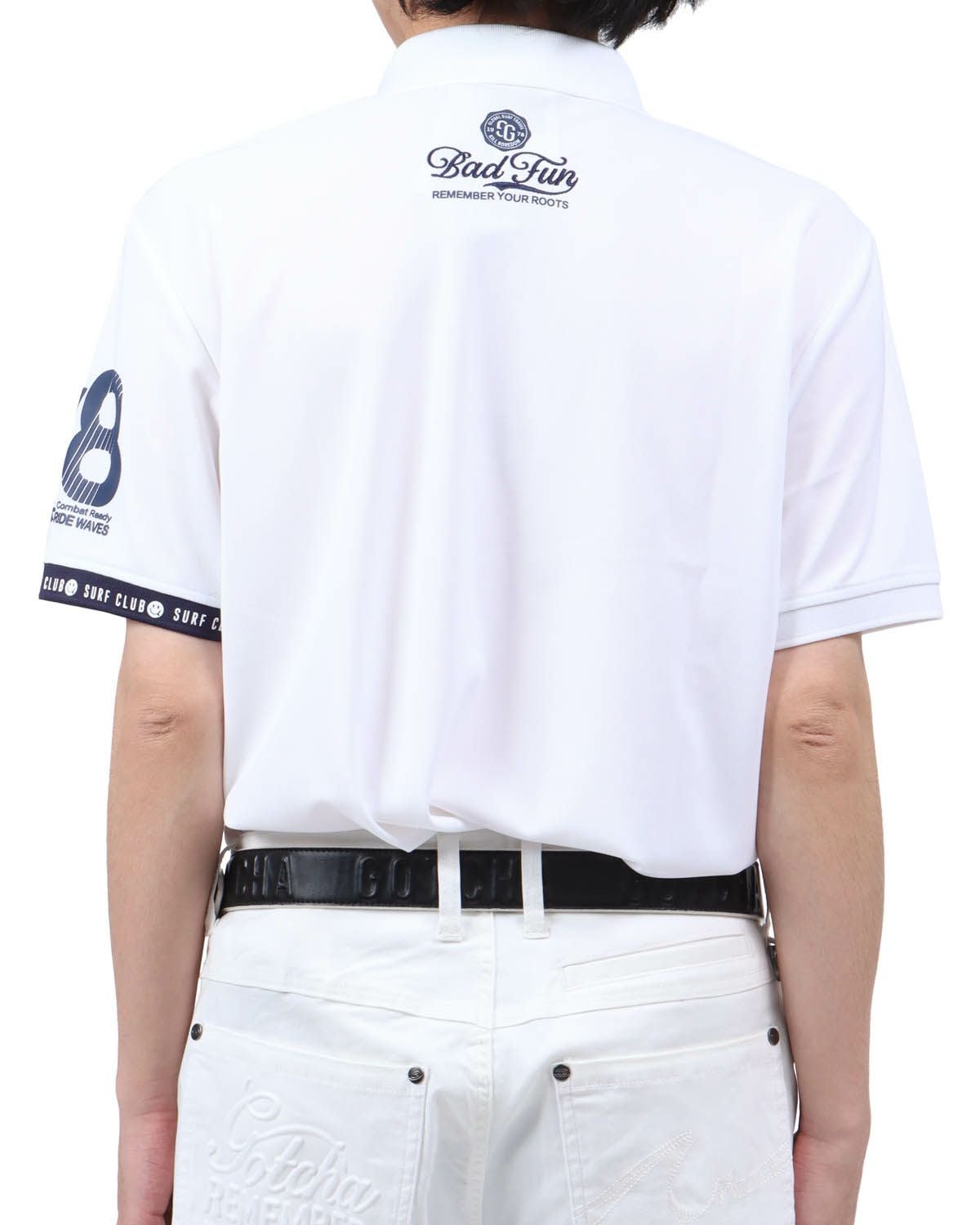 ホワイト：173cm63kg(Lサイズ着用)