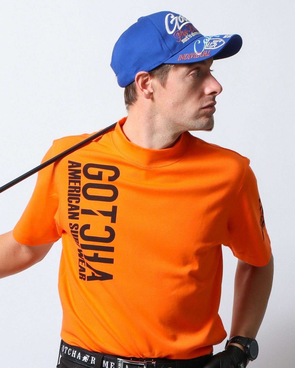 GOTCHA GOLF] UVカット リミテッド ワントーンロゴ モックネックT