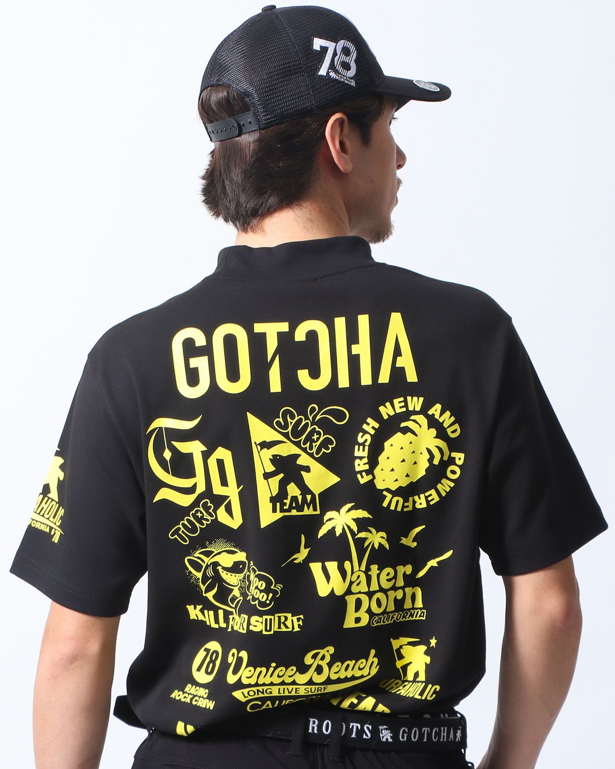 GOTCHA GOLF] UVカット リミテッド ワントーンロゴ モックネックT