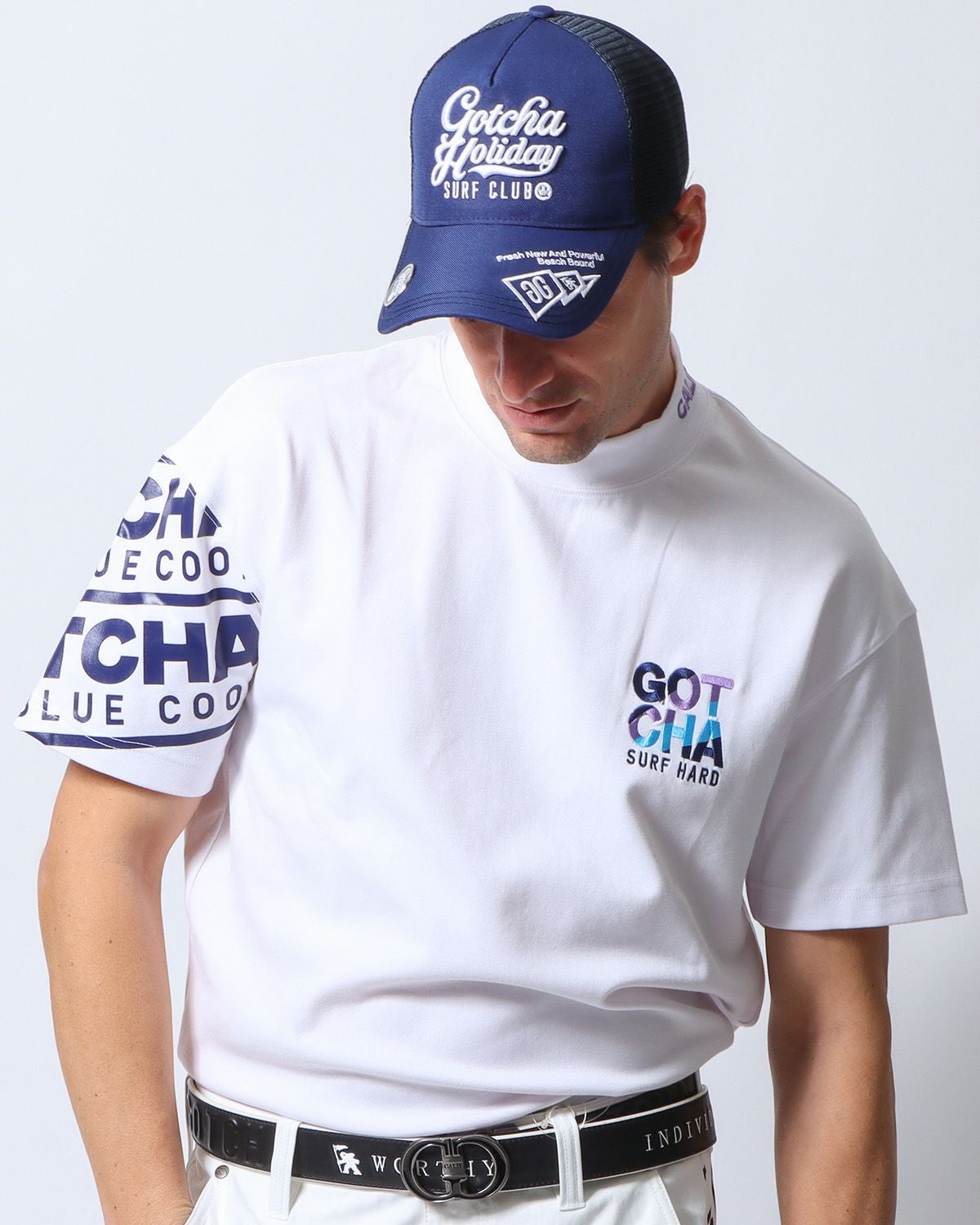 ホワイト：183cm/70kg(Lサイズ着用)