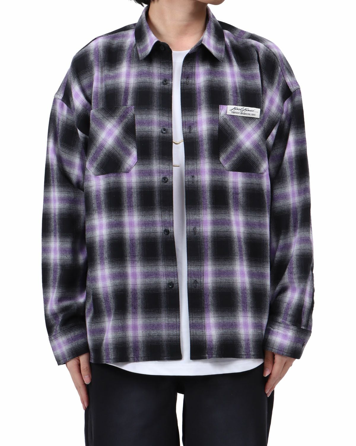 パープル：173cm63kg(Lサイズ着用)