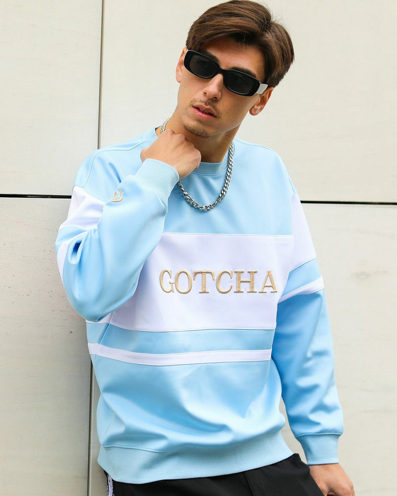 ライトブルー：180cm/70kg(Lサイズ着用)