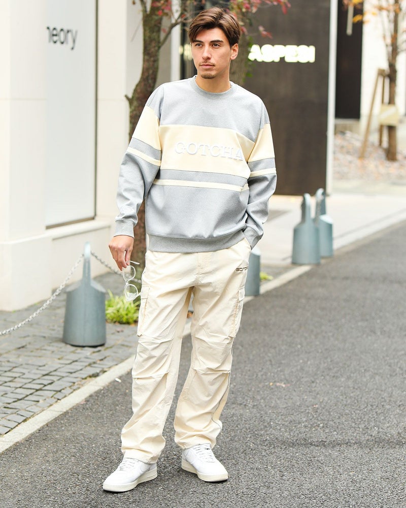 杢グレー：180cm/70kg(Lサイズ着用)